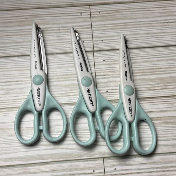 Westcott Decorative Scissors Three Piece Set in Mint & White - Picture 4 of 9